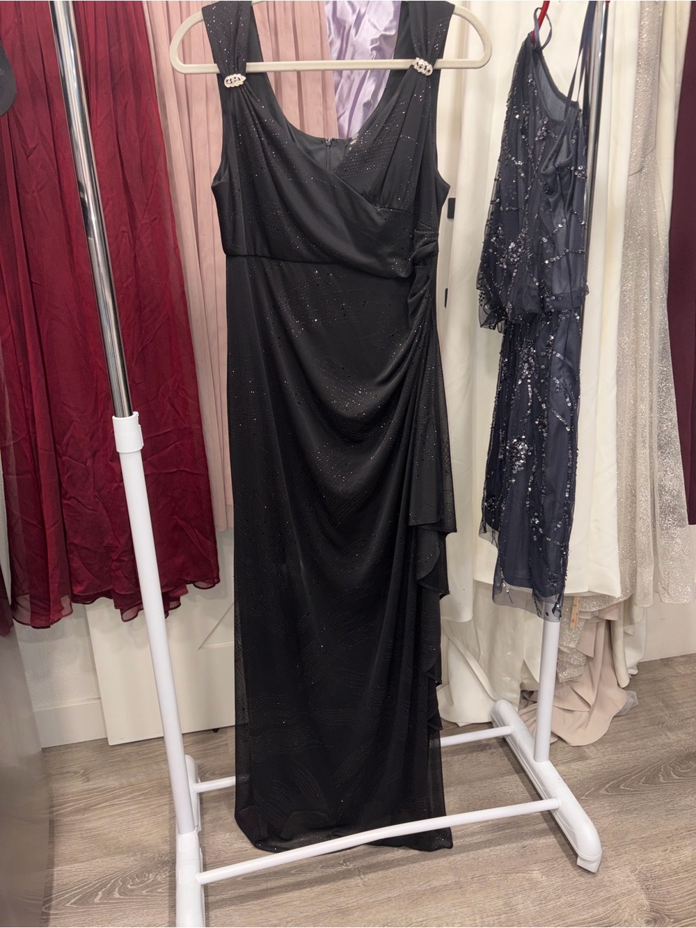 R&M Richard’s Black Sparkling Evening Gown Size 12